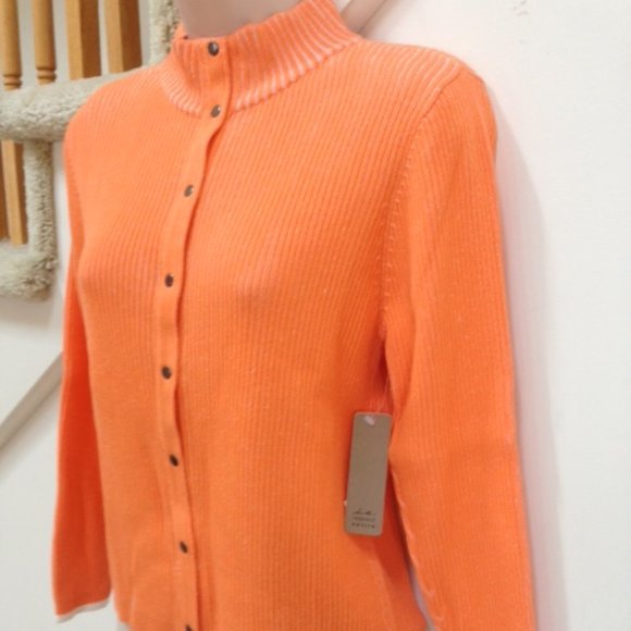i.e. Relaxed Cardigan, Size PXL, Color: Orange, 100% COTTON - Picture 6 of 7